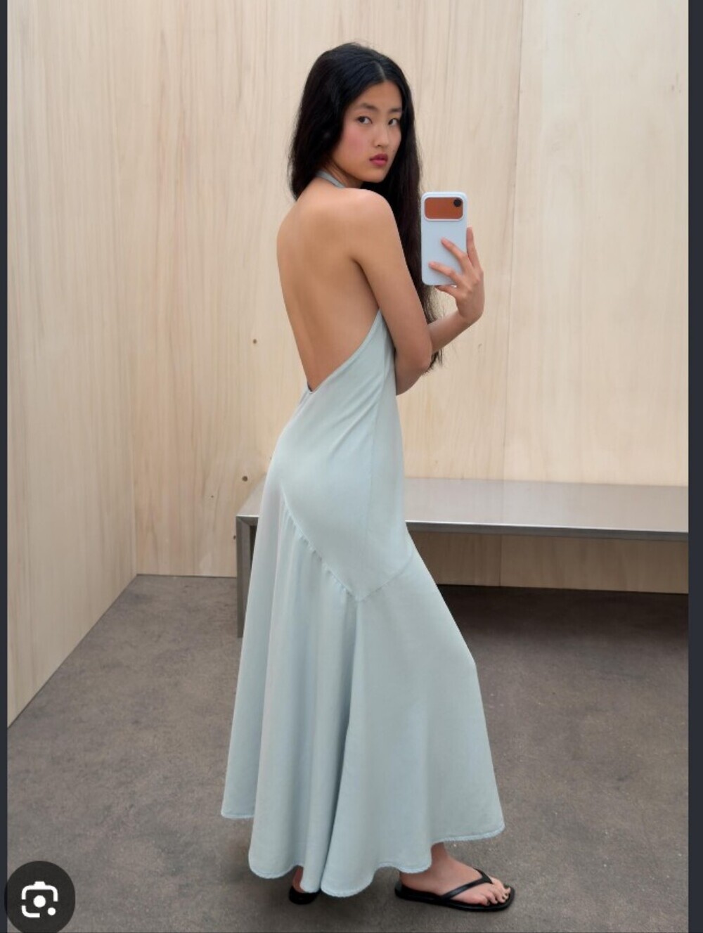 Zara Pale Blue Halter Maxi Dress - Picture 3 of 4